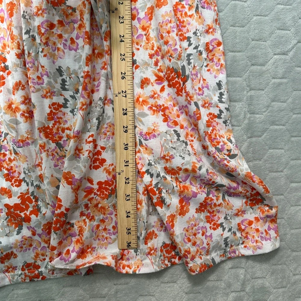 Lot of 2 Earth Angels Nightgown Women XXL Multicolor Floral Green Orange Comfort